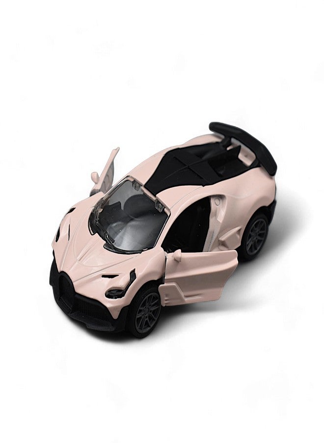 MASIPICKS Bugatti Car Toy 1:36 Exclusive Alloy Metal Pull Back Die-cast Car Diecast Metal Pullback Toy car with Openable Doors Boys Gifts Toys for Kids (Beige) - Image 1