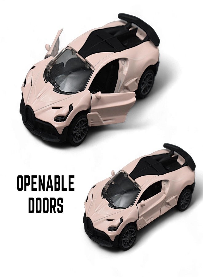 MASIPICKS Bugatti Car Toy 1:36 Exclusive Alloy Metal Pull Back Die-cast Car Diecast Metal Pullback Toy car with Openable Doors Boys Gifts Toys for Kids (Beige) - Image 4