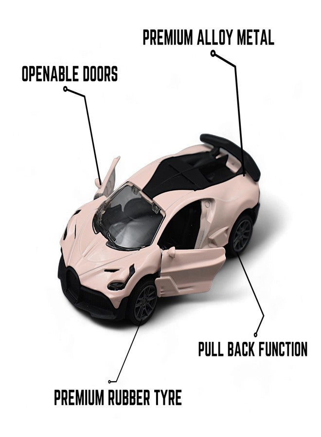 MASIPICKS Bugatti Car Toy 1:36 Exclusive Alloy Metal Pull Back Die-cast Car Diecast Metal Pullback Toy car with Openable Doors Boys Gifts Toys for Kids (Beige) - Image 2