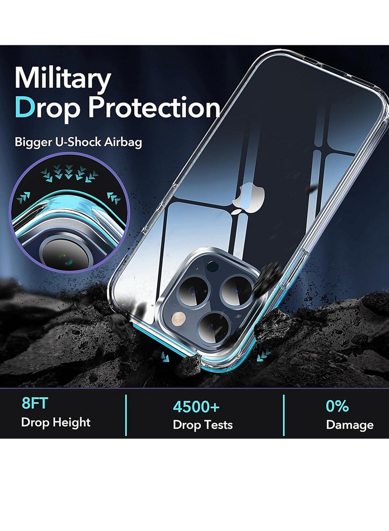 Raxoom Clear Designed for iPhone 15 Pro Max Case, [Never Yellow] [Shockproof Mil-grade Protection] Protective Bumper Hard PC Phone Cases, Thin Slim Fit Cover, Clear - Image 2