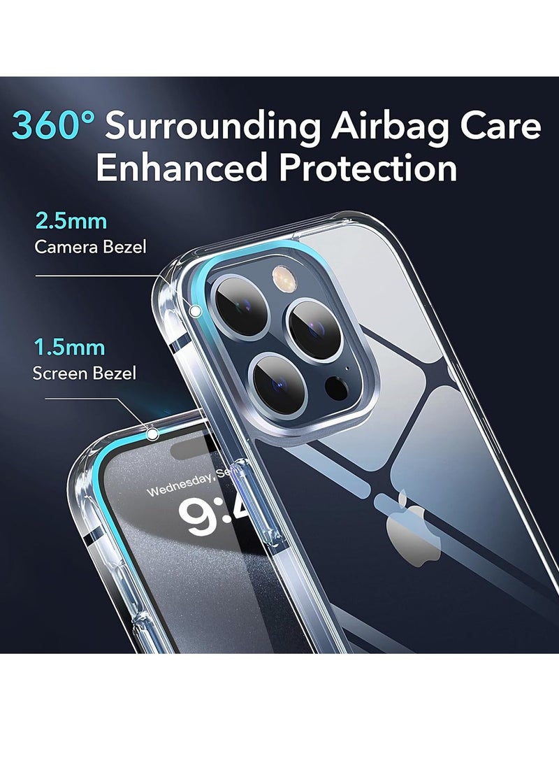 Raxoom Clear Designed for iPhone 15 Pro Max Case, [Never Yellow] [Shockproof Mil-grade Protection] Protective Bumper Hard PC Phone Cases, Thin Slim Fit Cover, Clear - Image 3