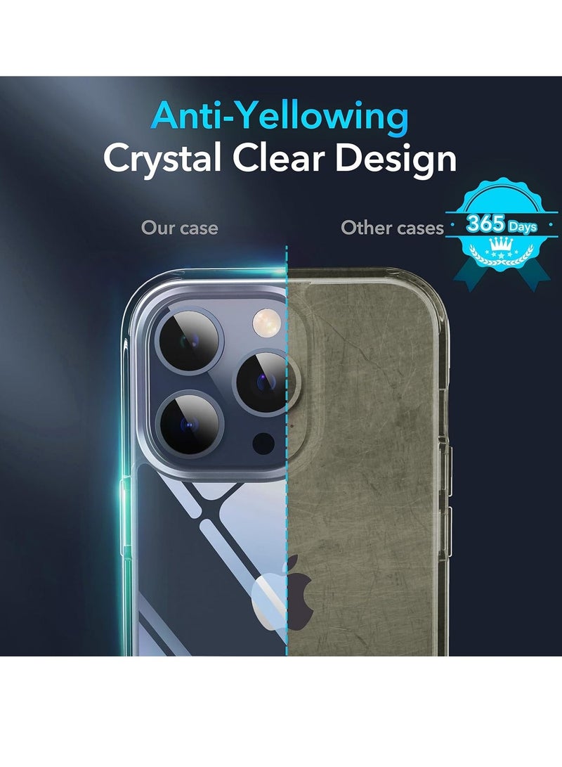Raxoom Clear Designed for iPhone 15 Pro Max Case, [Never Yellow] [Shockproof Mil-grade Protection] Protective Bumper Hard PC Phone Cases, Thin Slim Fit Cover, Clear - Image 4