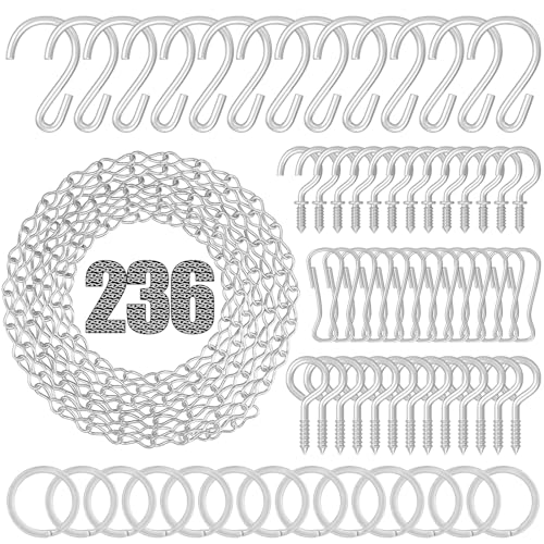 Dpyrrhic 236 Inch Hanging Basket ChainDecorative DIY Metal Silver Hanging Chain for Plants PhotoBird FeederWind ChimesPlanters Baskets - Image 1