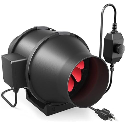 iPower 4 Inch 200 CFM Exhaust Inline Duct Fan with Variable Speed Controller HVAC Ventilation Blower for Grow Tents Garden - Image 1