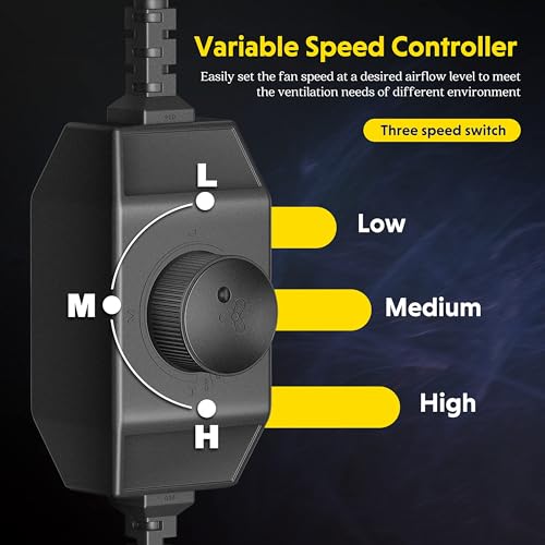 iPower 4 Inch 200 CFM Exhaust Inline Duct Fan with Variable Speed Controller HVAC Ventilation Blower for Grow Tents Garden - Image 3