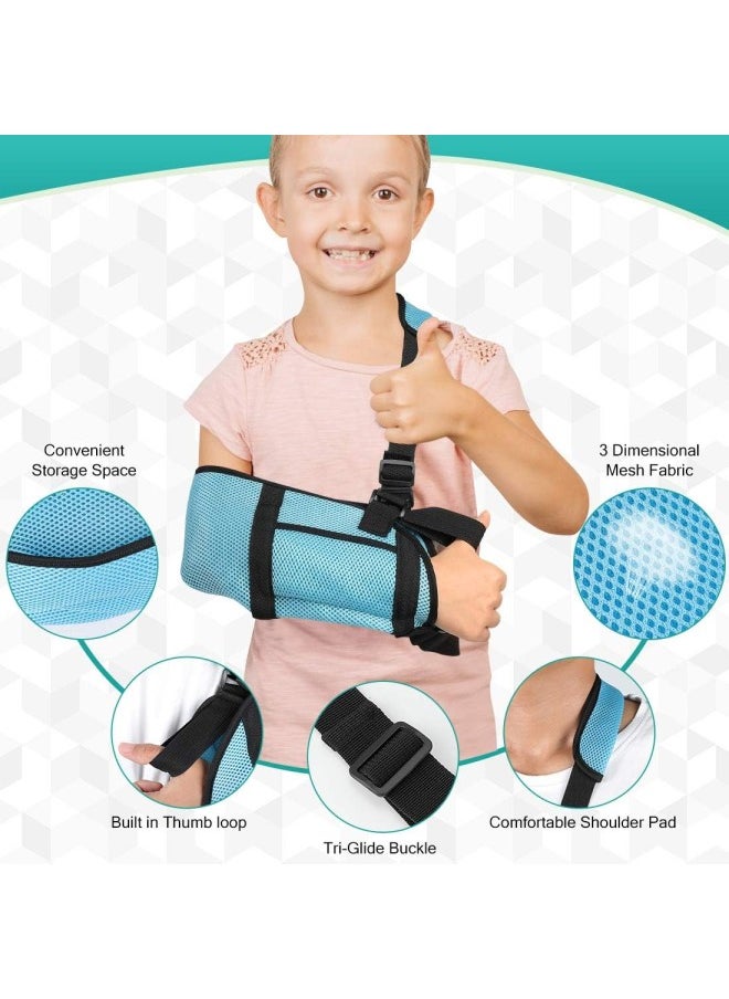 silvercnc - Arm Sling Support for Kids, Medical Grade Quality Child Arm Sling with Adjustable Strap for Broken Shoulder Elbow and Storage Space for Stabilise Arm, Shoulder Immobilizer, Injury Recovery - Image 1