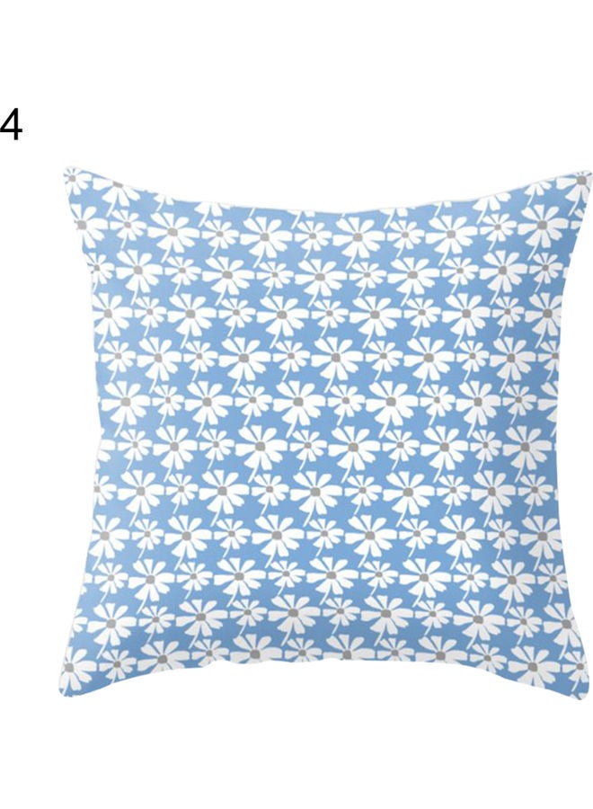 NIBEMINENT Floral Printed Cushion Cover Blue/White