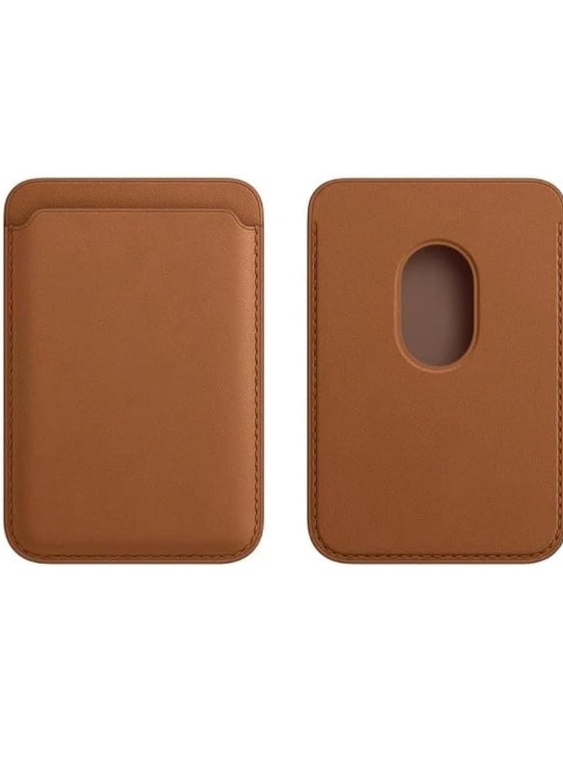 Generic leather Wallet Strong Magnetic Leather Card Wallet with MagSafe Compatible with iPhone Brown  - Image 1