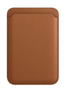 Generic leather Wallet Strong Magnetic Leather Card Wallet with MagSafe Compatible with iPhone Brown  - Image 2