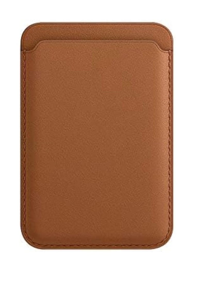 Generic leather Wallet Strong Magnetic Leather Card Wallet with MagSafe Compatible with iPhone Brown  - Image 2
