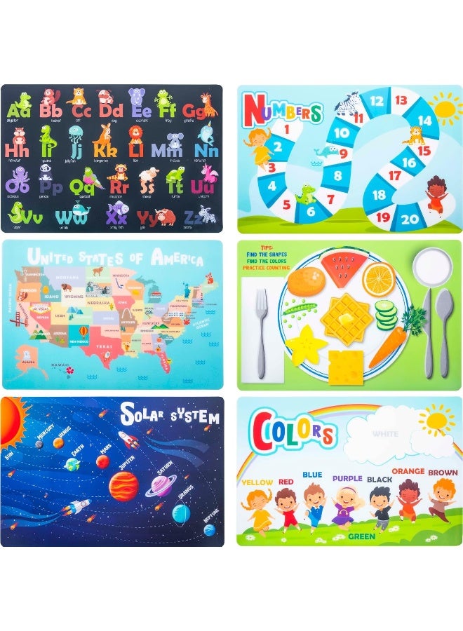 Hapinest حزمة هابينست 6 من المفرشات التعليمية القابلة لإعادة الاستخدام وغير القابلة للانزلاق للأطفال والصغار - Image 1