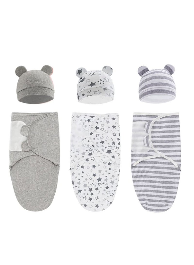 MIXDE 3 Pack Swaddle Blankets for Baby Girls Boys, Adjustable Infant Newborn Swaddle Sack Baby Wraps Soft Cotton Swaddle Sack  - Image 1
