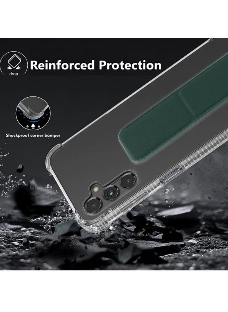 دبليو تيك غطاء وسادة هوائية بمقبض يد من مادة TPU لهاتف سامسونج جالاكسي A15 4G/5G 2023 شفاف/أخضر داكن - Image 3