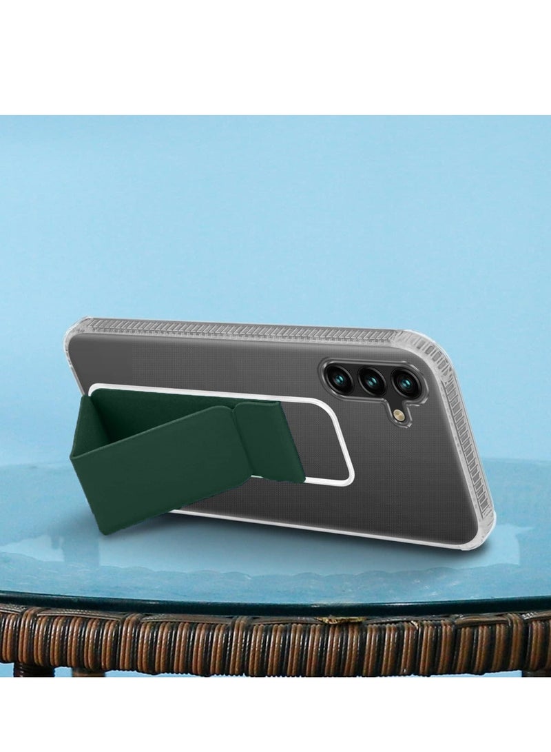 دبليو تيك غطاء وسادة هوائية بمقبض يد من مادة TPU لهاتف سامسونج جالاكسي A15 4G/5G 2023 شفاف/أخضر داكن - Image 4