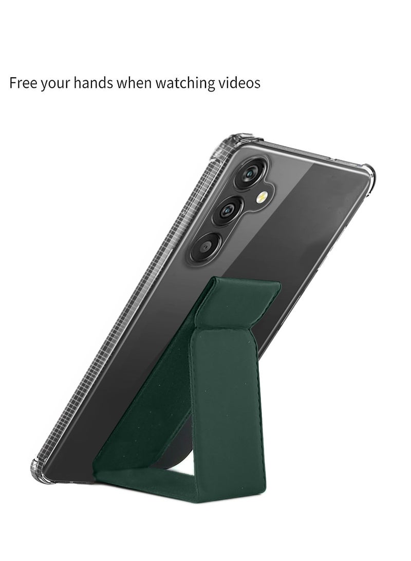 دبليو تيك غطاء وسادة هوائية بمقبض يد من مادة TPU لهاتف سامسونج جالاكسي A15 4G/5G 2023 شفاف/أخضر داكن - Image 2