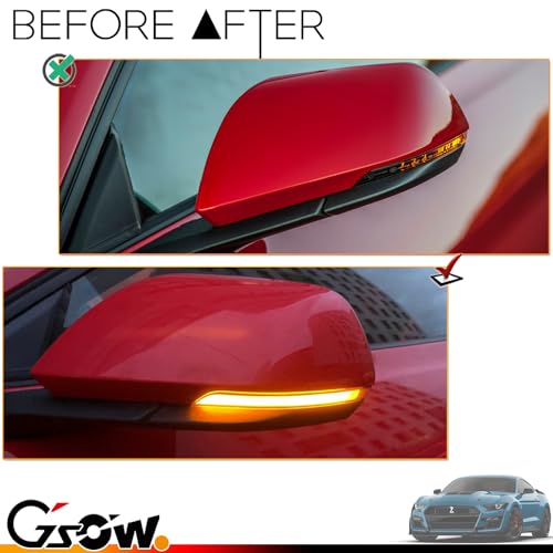 GSOWO Sequential Dynamic LED Side Mirror Turn Signal Lights for Fo-rd Mustang 2015-2023, Mustang S550 Accessories Turn Signal Indicator Lamp, 2 Pcs - Image 2