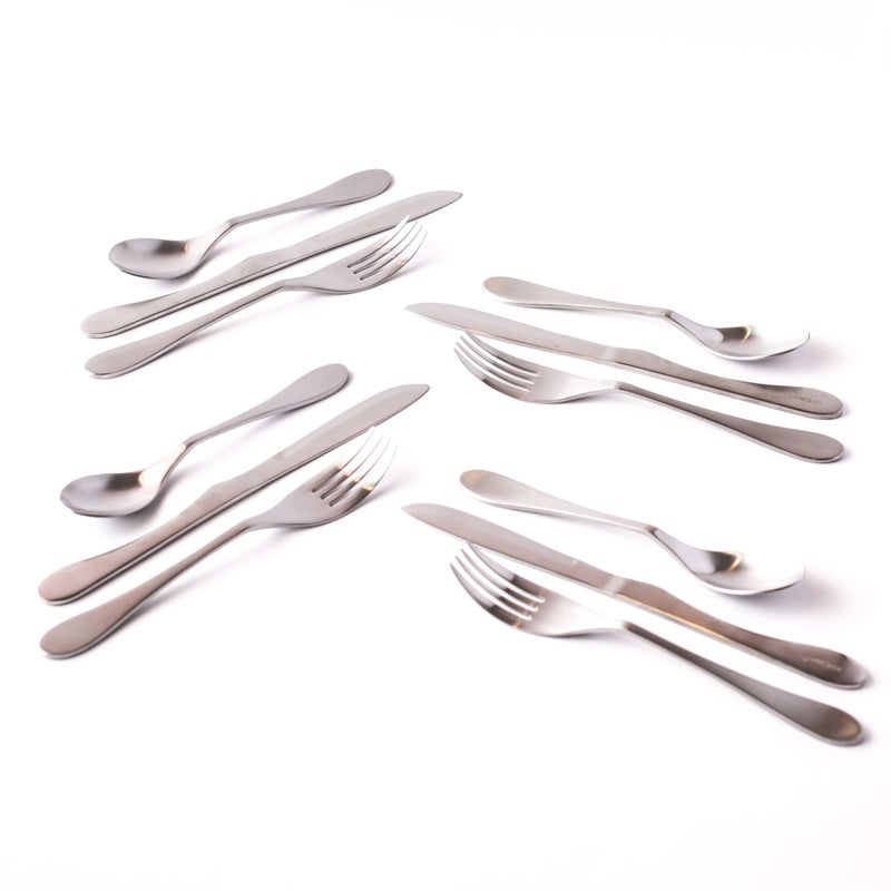 KNORK Lite 12 Piece Flatware Set Matte starter stamped series