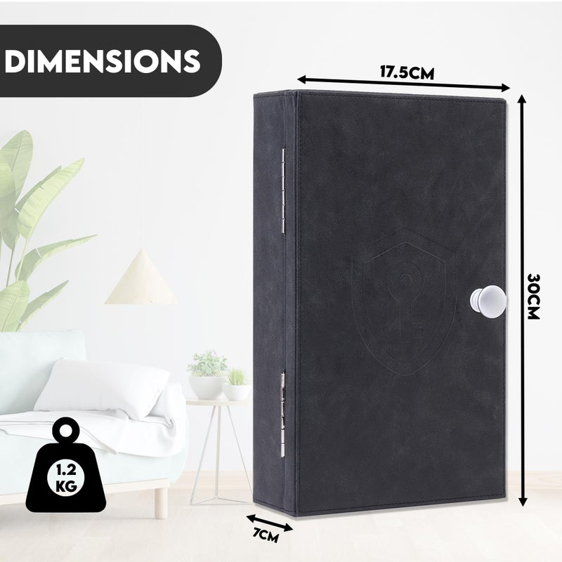 CKEYRE Premium XL Black PU Leather Faraday Box for Car Keys Wall Mounted with Magnetic Closure | Anti Theft Car Key Signal Blocker Box | Faraday Cage | RFID box & Signal Blocking Box for Car Keys - Image 2