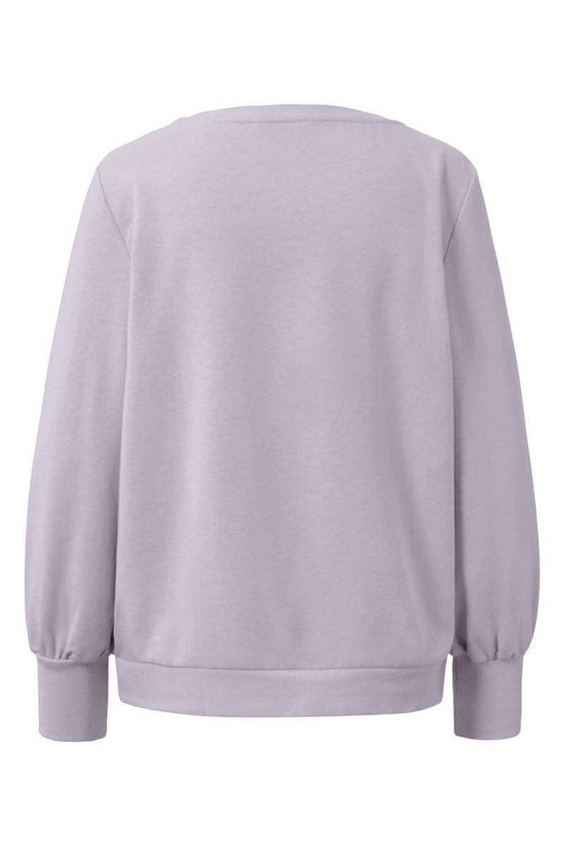 Tchibo سويت شيرتات نسائية بياقة دائرية سادة، ليلك - Image 3