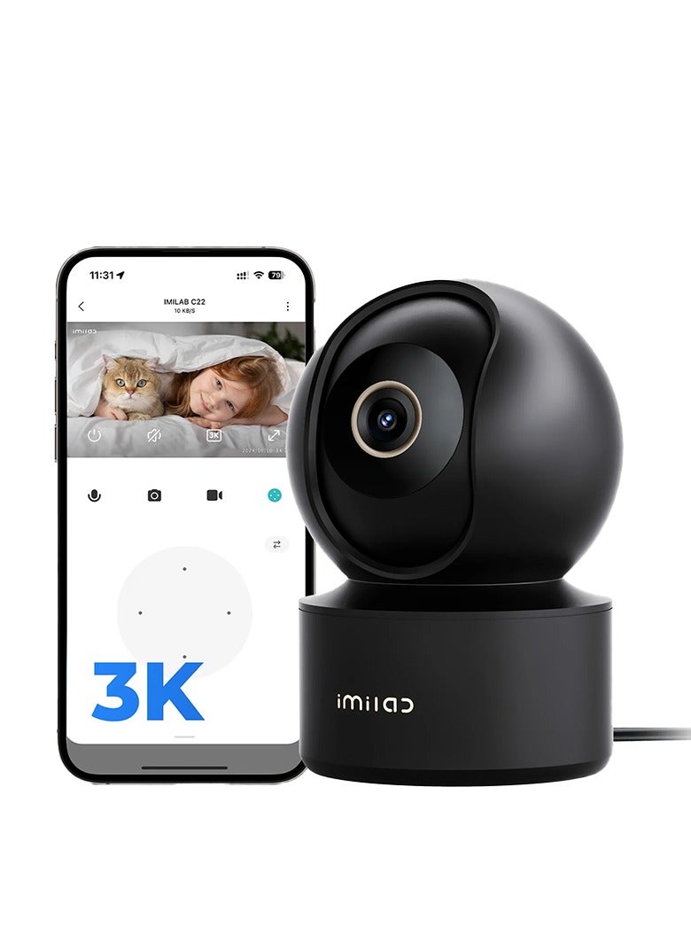 Imilab Smart Security Camera Indoor Plug-in Wi-Fi 3K C22 - Black - Image 1