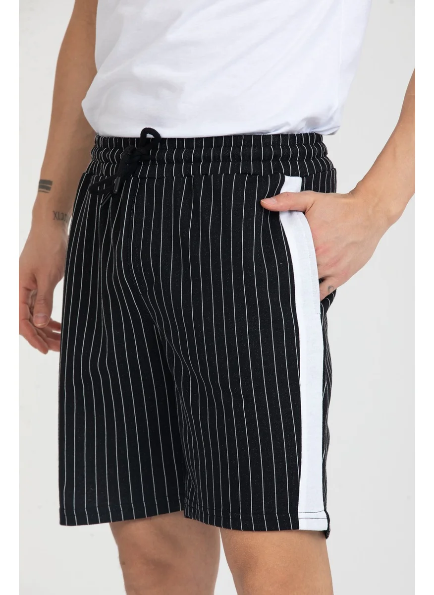 Twenty3 Men's Basic Stripe Detailed Striped Shorts