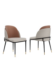 WISFOR Luxury Dining Chairs Leather Kitchen Dining Chairs Set of 2 Upholstered Dining Room Chairs Kitchen Chairs with Metal Legs 2 pcs Restaurant Dining Chairs for Dining Room Dedroom  - Image 1