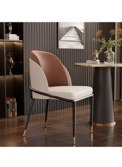 WISFOR Luxury Dining Chairs Leather Kitchen Dining Chairs Set of 2 Upholstered Dining Room Chairs Kitchen Chairs with Metal Legs 2 pcs Restaurant Dining Chairs for Dining Room Dedroom  - Image 5