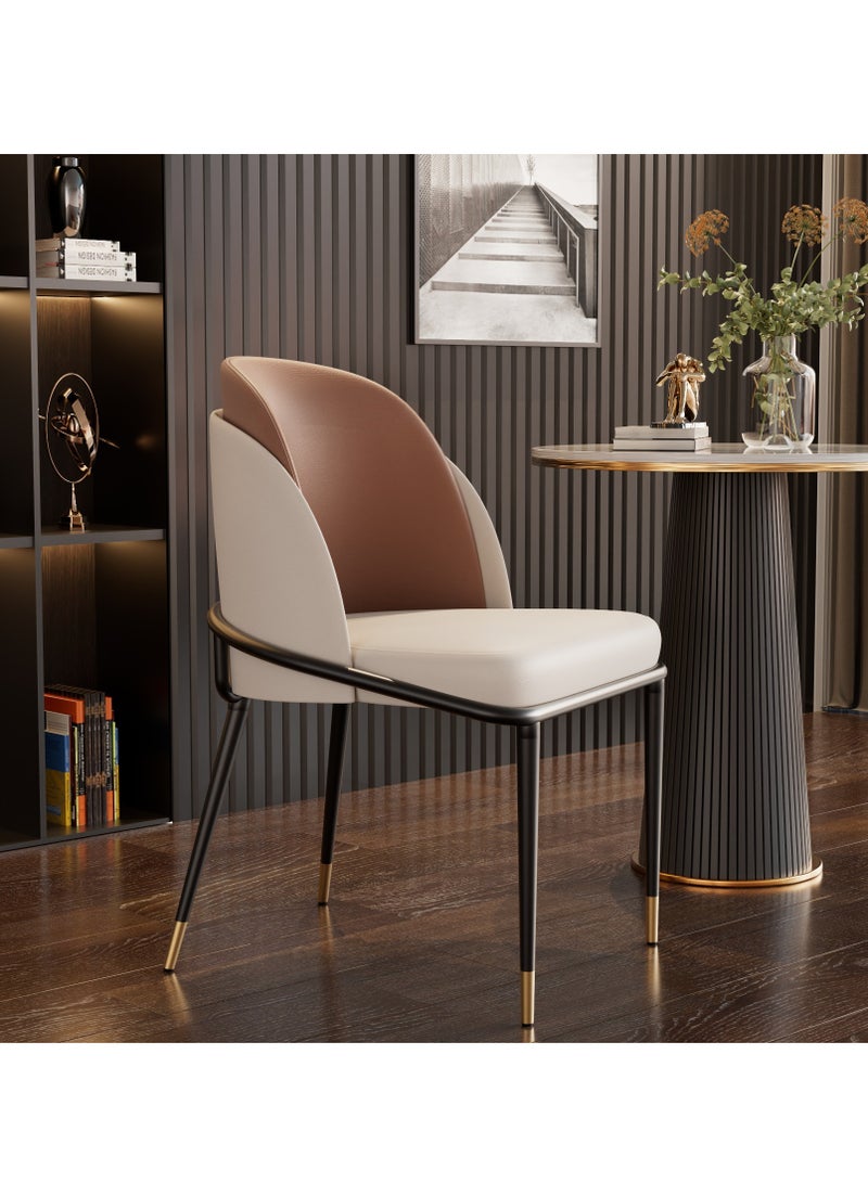 ويسفور كراسي طعام فاخرة، كراسي طعام مطبخ جلدية، مجموعة من 2 كرسي طعام مبطن، كراسي مطبخ بأرجل معدنية، كرسيان لتناول الطعام في المطاعم لغرفة الطعام وغرفة المعيشة - Image 5