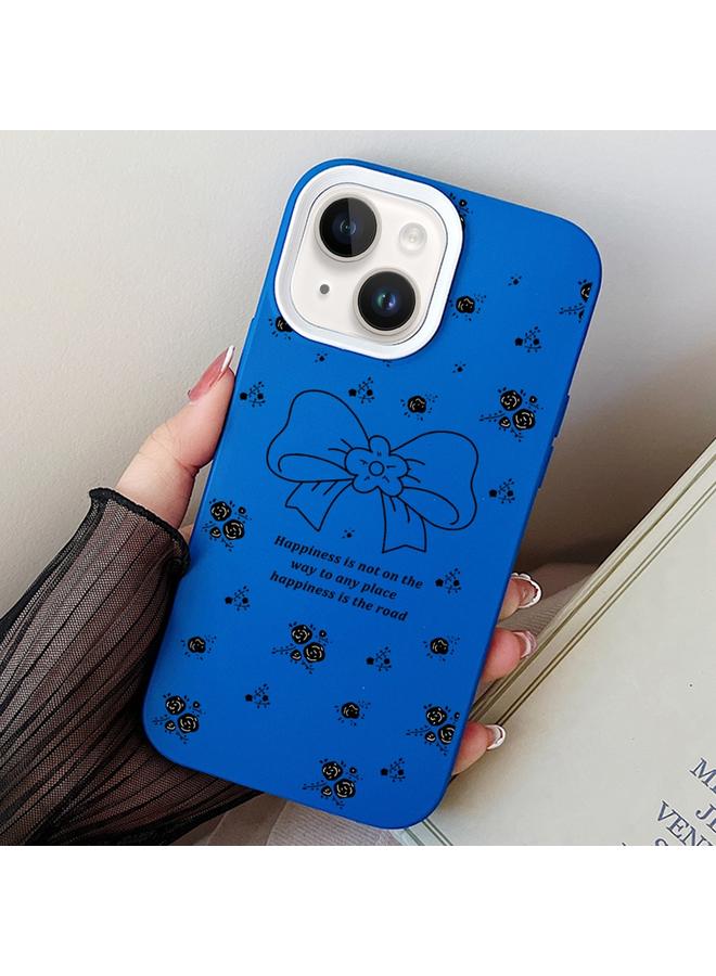 زبون جراب لهاتف iPhone 13 mini من البولي يوريثين الحراري الهجين المصنوع من مادة البولي يوريثين الحراري بتصميم فيونكة زهرية - Image 1