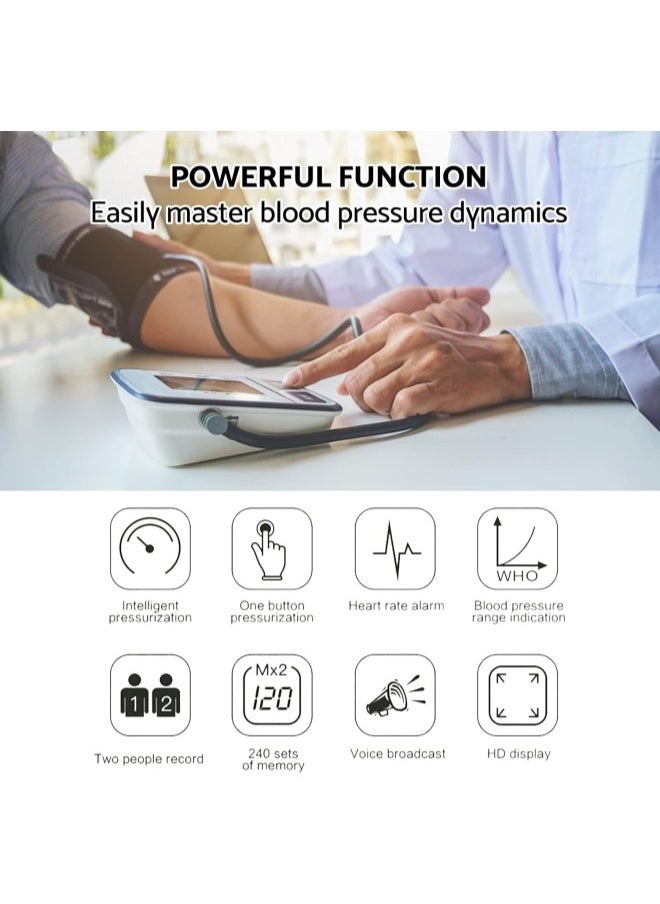 Blood Pressure Monitor, Upper Arm Automatic Digital BP Machine for Precise Blood Pressure Measurement & Pulse Measurement & Arrhythmia Display, 2x120 Group Dual User Mode