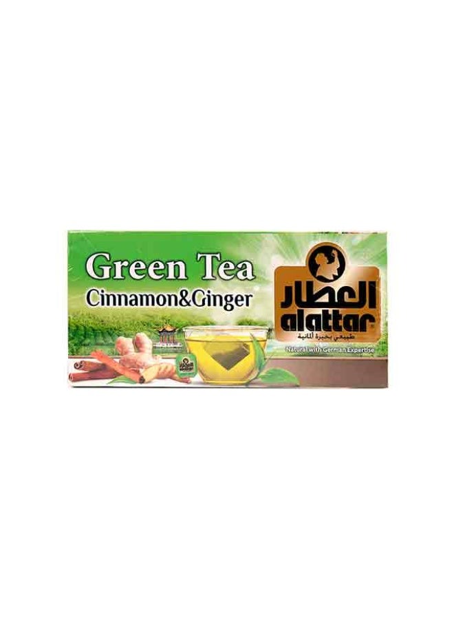 شاي أخضر, قرفة وزنجبيل - 20 ظرف
