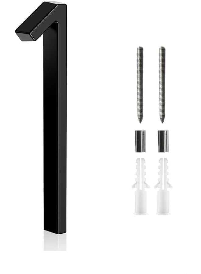 VITION Floating House Number 5 Inch, Metal Anti-Rust Outdoor Home Address Plate with Nail Kits for Door Garden Mailbox Decor Signage (Number 1, Black) - Image 1