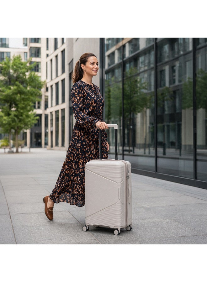Eagle Express Cruiser Elite 24 Inch Medium Luggage Khaki, PP Hard Shell Check-In Trolley Suitcase with Lightweight Travel Design, Durable Spinner Wheels, Secure Lock System and 2 Year Warranty - Image 3