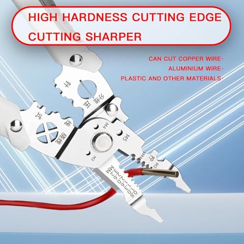 XBEY 5 in 1 Multifunctional Plier Set with 5 Interchangeable Tool Head - Wire Stripper, Crimping Plier, Cable Cutter, Electrician Scissor, Linesman Kit (Cream Wire Stripper) - Image 5