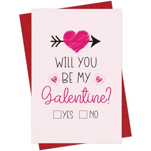 D4DREAM Happy Galentines Day Cards for Her Will You Be My Galentines Valentines Greeting Card for Friends Best Friend Pink Love Card Happy Galentines Gifts Card with Envelope for Friends Girl Women - Image 1