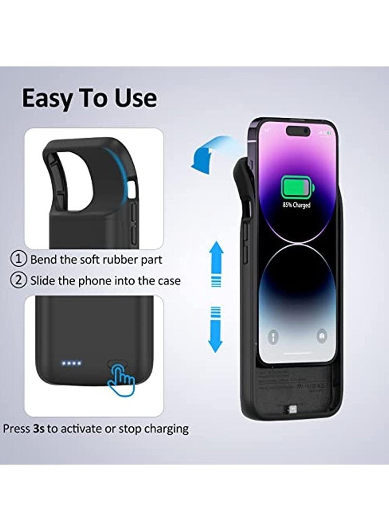 Battery Case for iPhone 14 Pro Max, 5000 mAh Portable Protective Charging Cover, Rechargeable Extended Power Back for iPhone 14 Pro Max - Image 2