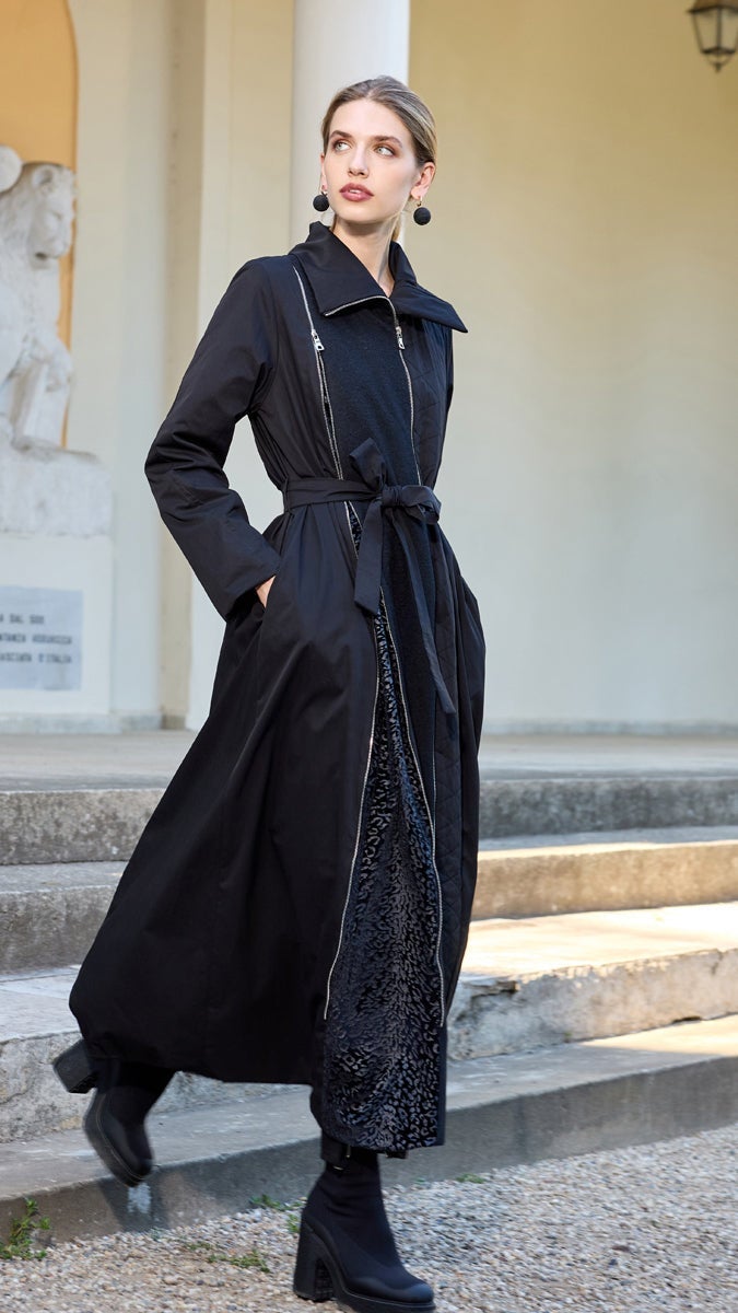 MissWhence Overcoat with Side Slit and Leopard Pattern - Brown - Image 3