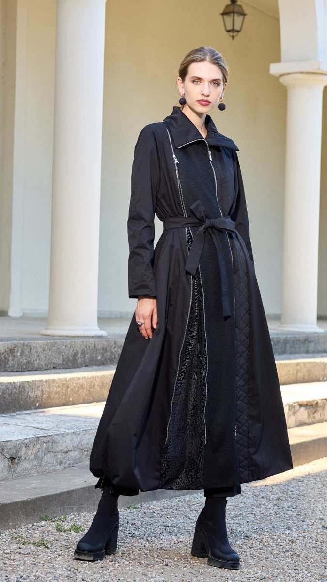 MissWhence Overcoat with Side Slit and Leopard Pattern - Brown - Image 4