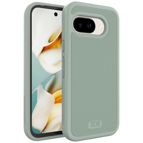 TUDIA MergeGrip [Military Grade] Designed for Google Pixel 9a Case 2025, [Drop Tested] Dual Layer Shockproof Slim Non-Slip Heavy Duty Protective Phone Cases - Green Lily - Image 1