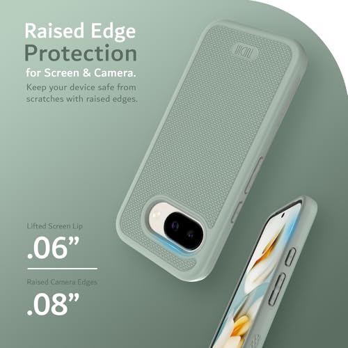 TUDIA MergeGrip [Military Grade] Designed for Google Pixel 9a Case 2025, [Drop Tested] Dual Layer Shockproof Slim Non-Slip Heavy Duty Protective Phone Cases - Green Lily - Image 4