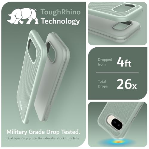 TUDIA MergeGrip [Military Grade] Designed for Google Pixel 9a Case 2025, [Drop Tested] Dual Layer Shockproof Slim Non-Slip Heavy Duty Protective Phone Cases - Green Lily - Image 2