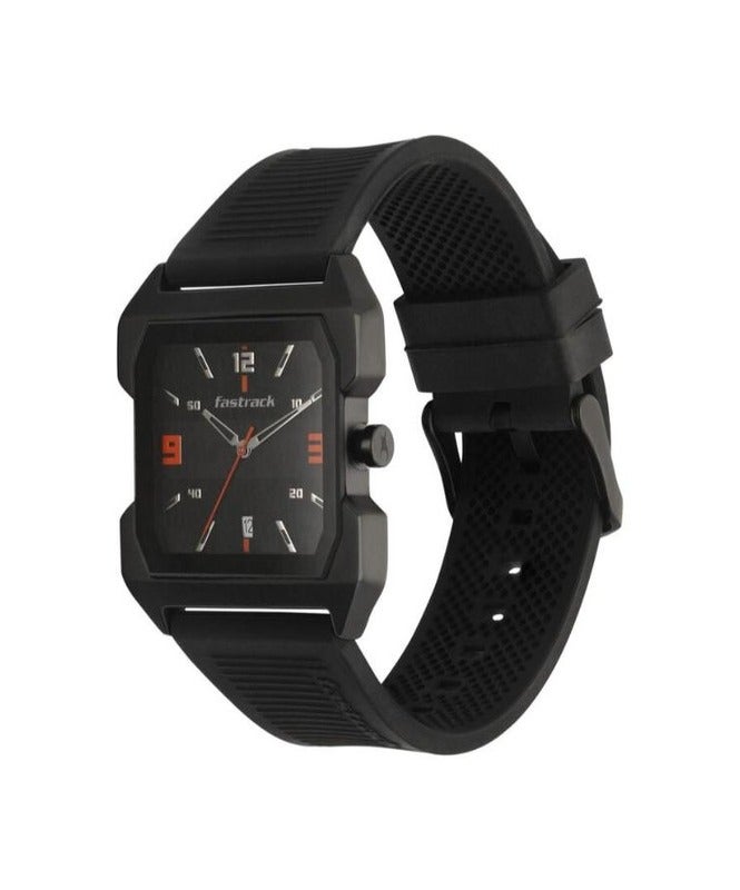 Fastrack By Titan Hitlist Quartz Analog with Date Black Dial PU Strap Watch for Men 1474np01 - view 3