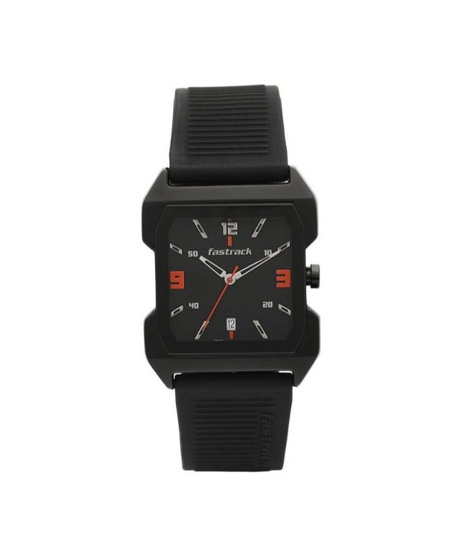 Fastrack By Titan Hitlist Quartz Analog with Date Black Dial PU Strap Watch for Men 1474np01 - view 2