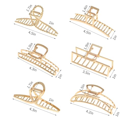 Dartler Metal Clutcher For Women | Stylish Hair Claw Clips | Trendy Alloy Metal Clips | Girls Clutcher/Accessories | Perfect Jaw Hair Clamps For Women | Suitable In Various Occasions | Pack Of 6 | - Image 3