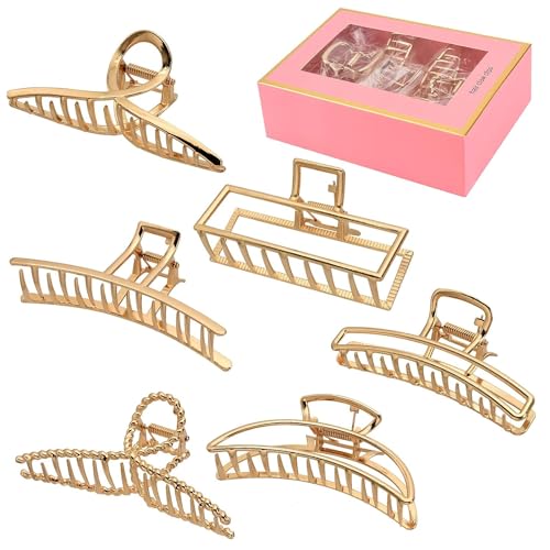 Dartler Metal Clutcher For Women | Stylish Hair Claw Clips | Trendy Alloy Metal Clips | Girls Clutcher/Accessories | Perfect Jaw Hair Clamps For Women | Suitable In Various Occasions | Pack Of 6 | - Image 1