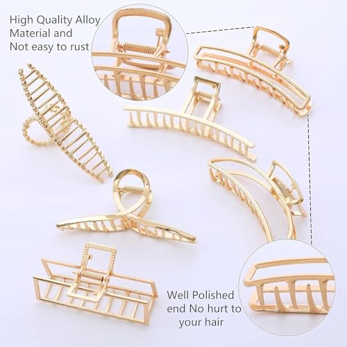 Dartler Metal Clutcher For Women | Stylish Hair Claw Clips | Trendy Alloy Metal Clips | Girls Clutcher/Accessories | Perfect Jaw Hair Clamps For Women | Suitable In Various Occasions | Pack Of 6 | - Image 4