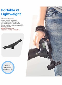 Y&D Dual Cold Shoe Extension Bracket, Aluminum Alloy Bracket with 1/4" Thread Holes  - Image 4