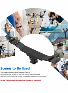 Y&D Dual Cold Shoe Extension Bracket, Aluminum Alloy Bracket with 1/4" Thread Holes  - Image 5