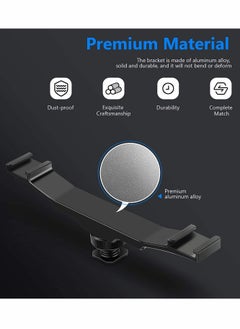 Y&D Dual Cold Shoe Extension Bracket, Aluminum Alloy Bracket with 1/4" Thread Holes  - Image 2