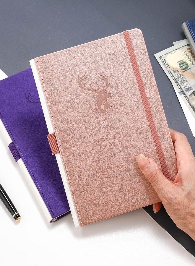 molekaus سجلات شيكات للاستخدام الشخصي أو التجاري، سجلات شيكات بغلاف مقوى A5 لتتبع المدفوعات والإيداعات والمعاملات المالية، لون ذهبي وردي - Image 4